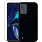 Covthch Compatible with BLU View Speed Case BLU View Speed 5G Phone Case with Screen Protector BLU View Speed 5G B1550VL 2023 6.5" Case [Black Flexible Ultra Slim Thin Resilient Silicone Rubber TPU]