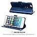 OCASE iPhone 6S Case [Free Screen Protector Included] Leather Wallet Flip Case for iPhone 6 / 6S Devices 4.7 Inch - Blue