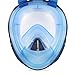 Octobermoon Original Second Gerneration 180°Full view Panoramic full face Snorkel Mask.with anti-fog anti-leak snorkeling Design,See More water world Larger Viewing Area (Black II, Large/Extra Large)