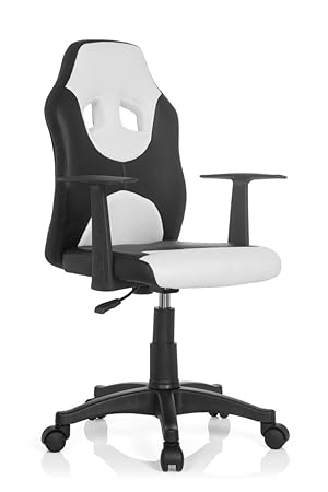 hjh OFFICE KID RACER AL Kinderstuhl, kunstleder, schwarz/weiß, 41x51x100 cm