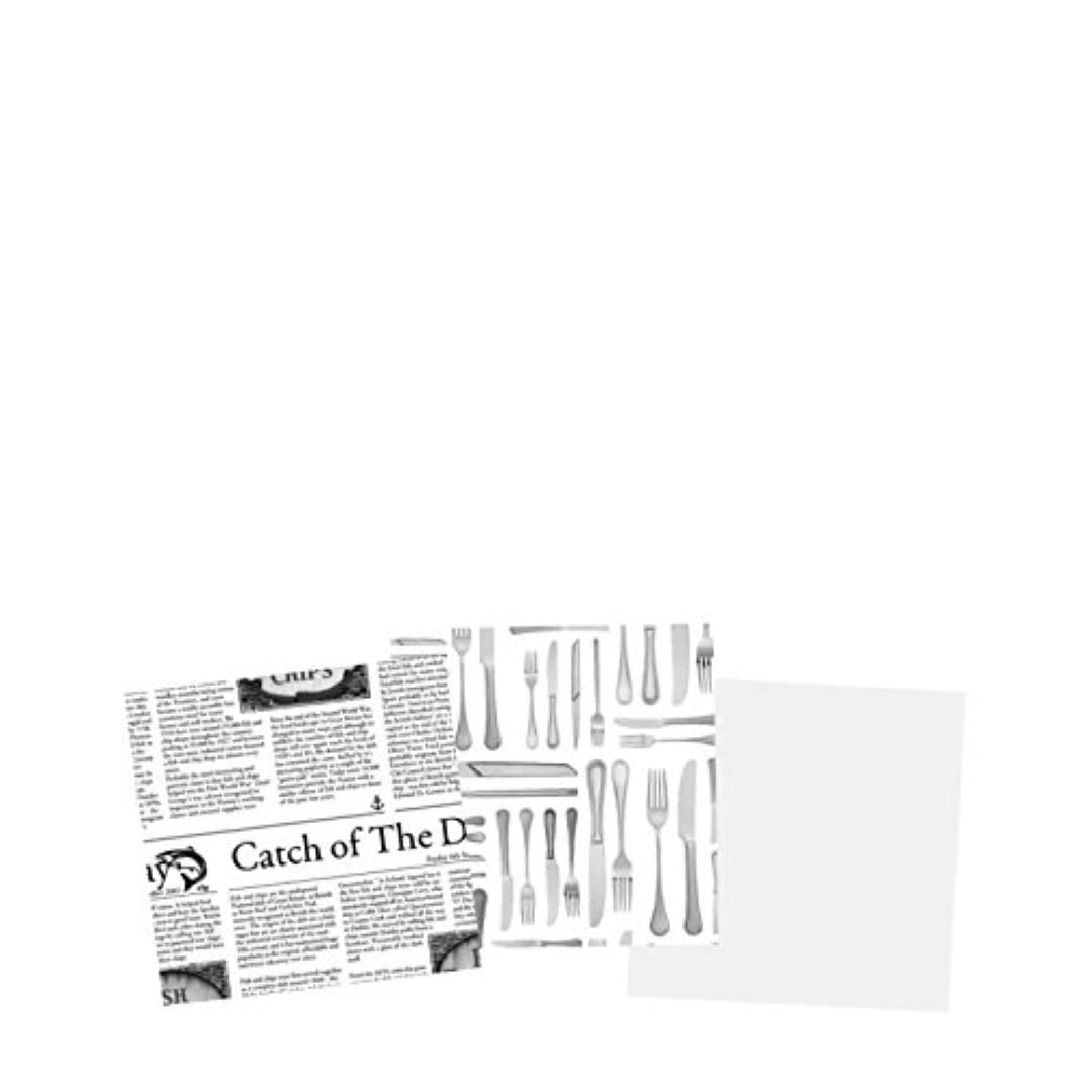 Utopia CT8005 Greaseproof Paper, Presentation, Catch Of The Day, 6", 15 cm