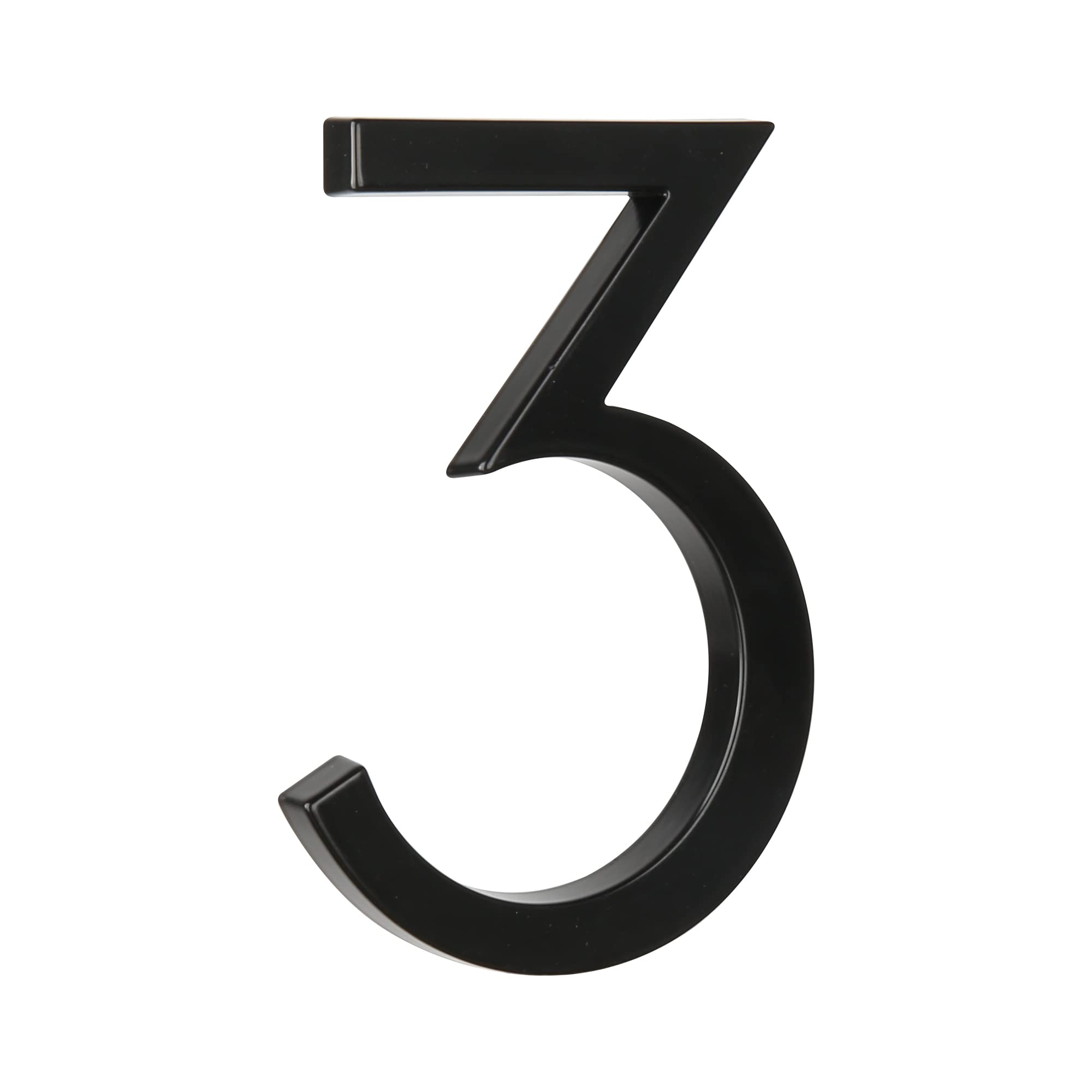 HASWARE 5" Floating House Number for Outside, Zinc Alloy Modern Outdoor Address Sign for Yard Street and Mailbox, Address Numbers and Letters for House (3, Black)