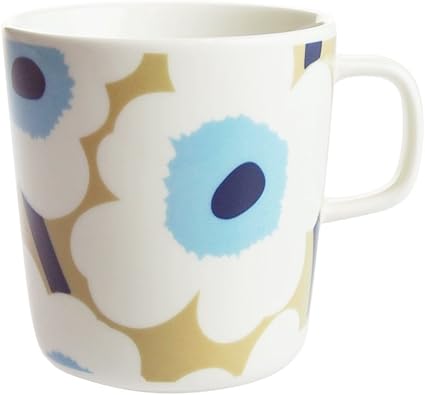Amazon Co Jp マリメッコ Marimekko ウニッコ マグカップ 400ml ベージュ ホワイト ブルー 並行輸入品 ホーム キッチン