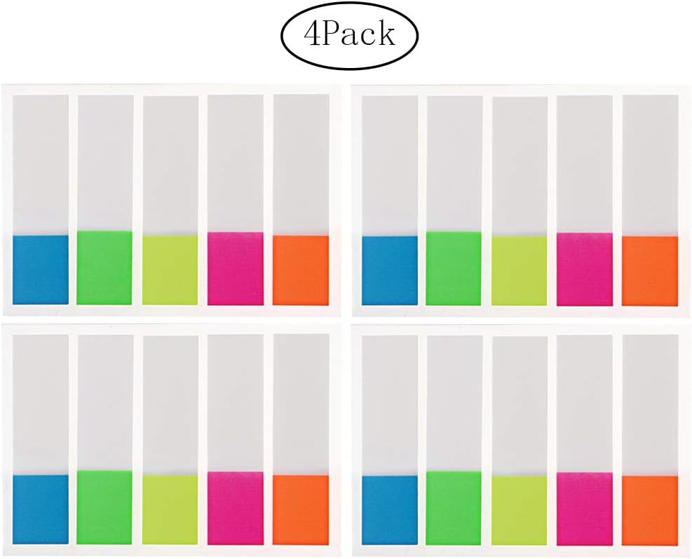 400 Pieces Page Markers, Pengxiaomei Sticky Note Tabs, Neon Colors Adhesive Page Index Tabs Flags : Office Products