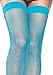Leg Avenue Women's Nylon Fishnet Thigh Highs, Neon Blue, One Size