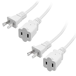 2 Prong Power Extension Cord 3FT/1 Meter, Polarized