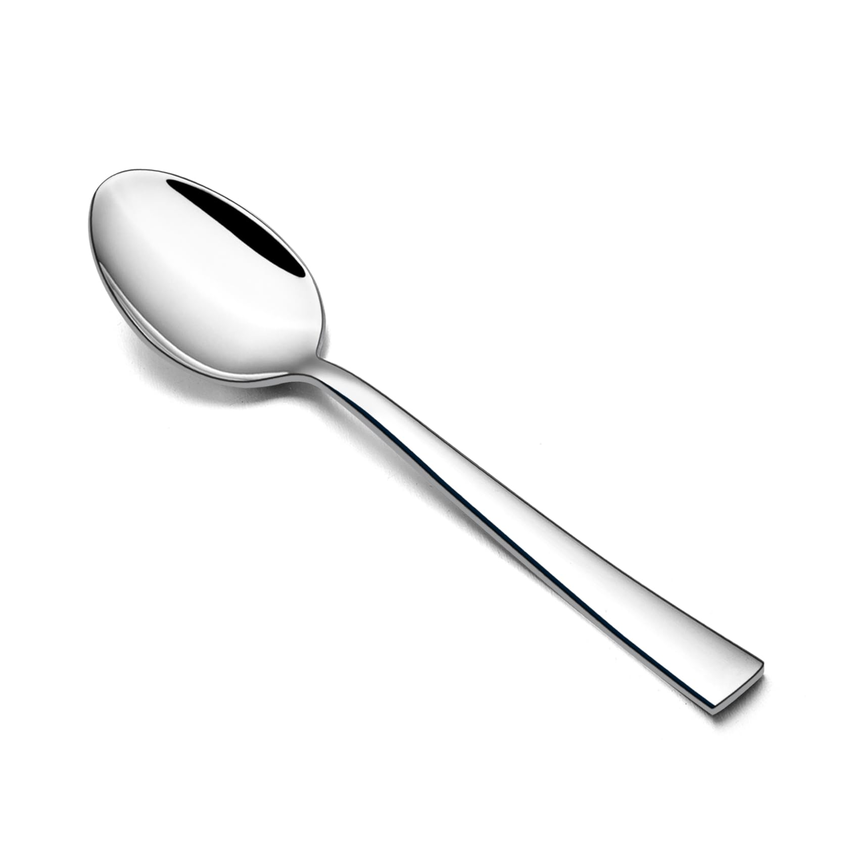 Onader Stainless Steel Teaspoons, 12 Piece Square-Edge Small Spoons Cutlery for Tea, Dessert, Ice Cream, Coffee, Healthy & Non-Toxic, Mirror Polished & Dishwasher Safe, 13.5cm