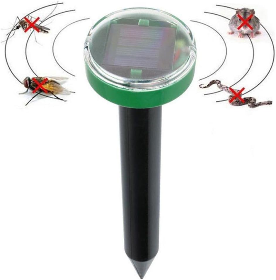 FTXJ 1 pc Solar Ultrasonic Snake Mouse Repellers Pest Rodent Repeller Reject Outdoor (Black)