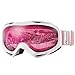 OutdoorMaster OTG Ski Goggles - Over Glasses Ski/Snowboard Goggles for Men, Women & Youth - 100% UV Protection (White Frame + VLT 46% Pink Lens)