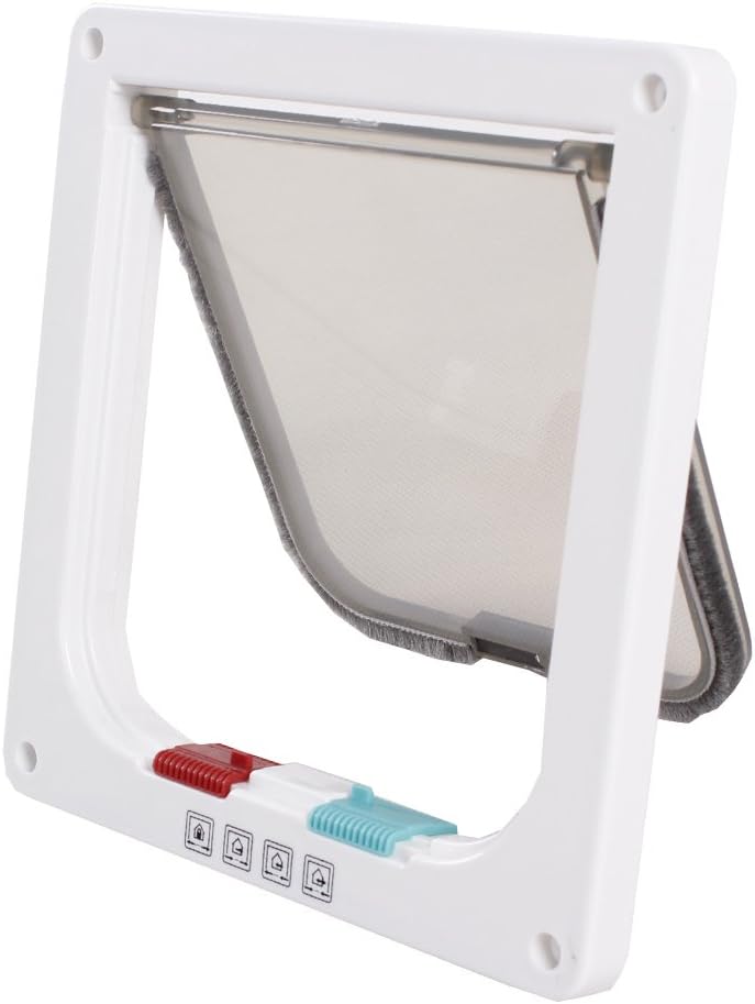 PET SHINEWINGS 4 Way Locking Cat Flap Intelligent Control Cat Door Size L