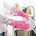 FireBee Rubber Cleaning Gloves Thick Waterproof Kitchen Dishwashing Gloves with Lining Household Latex Gloves (1 Pair,Purple Medium)