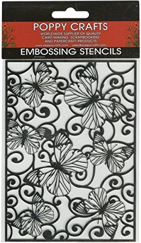 Universal Crafts USA Butterflies Poppy Crafts Stainless Steel Stencils, 4.5 x 6.25"