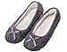 MIXIN Women's Elegant Comfortable Litchi Cashmere Soft Sole Indoor Ballerina Flats House Slippers (8 M US Women, Dark Grey)