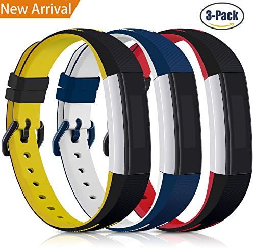 Konikit For Fitbit Alta HR and Alta Bands, Newest Sport Replacement Wristband with Stainless Steel Buckle for Fitbit Alta (HR) Straps, Pack of 3
