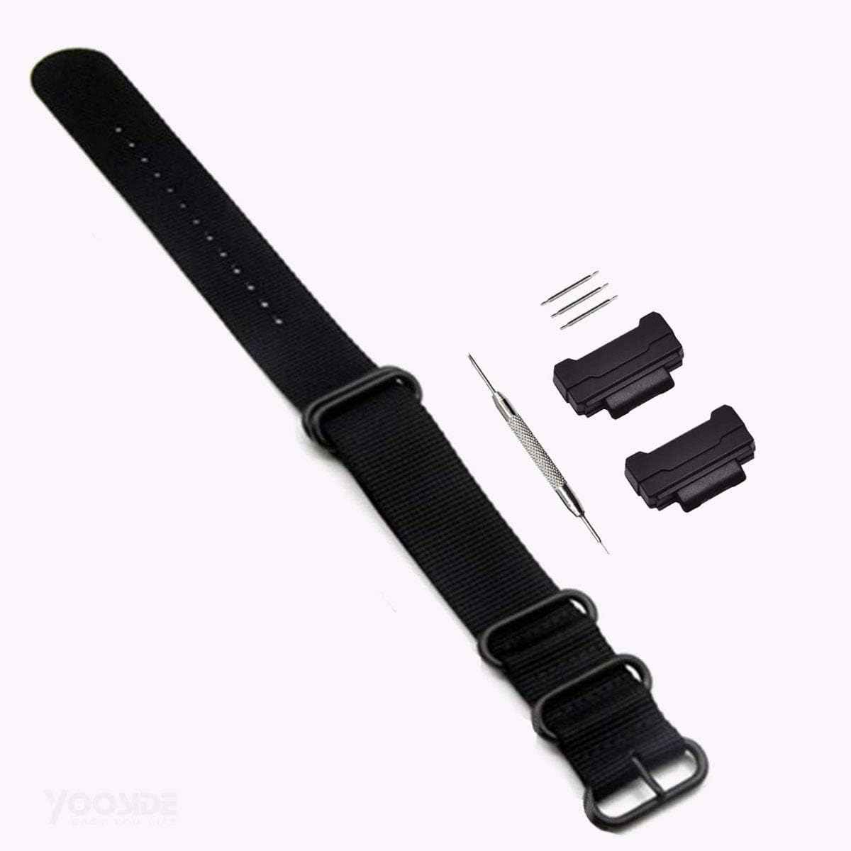 YOOSIDE NATO Nylon Buckle Watch Band for Casio G-SHOCK GW-DW5600(Black): Clothing