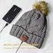 Enjoybot Bluetooth Beanie Wireless Knit Winter Hats Cap Built-in Stereo Speakers Microphone Outdoor Sports (003-Gray)