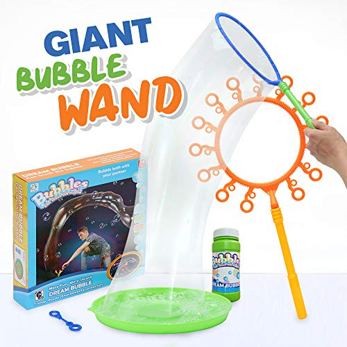 Giant Bubble Wand 5 Pcs Kit for Kids, Create Big Bubbles for Summer Fun, Outdoor Play, Children's Parties, Best Birthday Gift and Party Favor, Large and Mini Toy Wands with Plate and Bubble Solution - Thumbnail 7