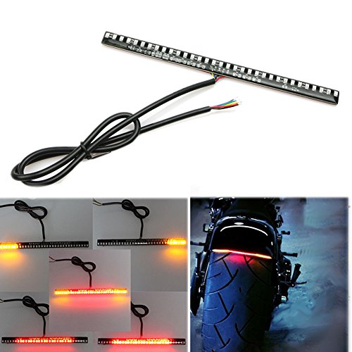 NNDA CO Car Motorcycle 33-LED 2835 SMD Tail Brake Stop Driving Strip Bar Light Red+Amber
