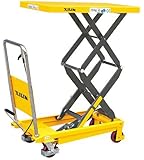 Double Scissor Lift Cart Table Truck Hydraulic 770 LBS Capacity 52" Max. Lift Height - Xilin SPS350