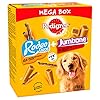Pedigree Mega Box - Dog treat multipack with 24 Rodeo Duos chicken and bacon flavour and 4 Jumbone beef and poultry…