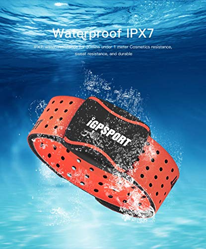 iGPSPORT Heart Rate Monitor Armband Optical HR60 Sensor with ANT+ and Bluetooth - Red