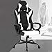 PC Gaming Chair Office Chair Desk Chair with Lumbar Support Arms Headrest High Back PU Leather Racing Chair Rolling Swivel Executive Computer Chair for Women Adults Girls,White