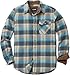 CQR Men's Flannel Long Sleeved Button-Up Plaid All-Cotton Brushed Shirt, Corduroy Lined(hof110) - Sage, X-Large