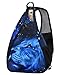 iColor Sling Chest Shoulder Bags Crossbody Backpack Rucksack Sports Multipurpose Daypack 15L with Phone/Bottle Sleeve Carrier for Women Men Kids Hiking Cycling Walking Dog Bicycle (Blue Lion)