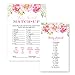 Cottage Floral Baby Shower Game - Animal Matching Guessing Activity - Fun Game for All Occasions - Rustic Pink Theme - 25 Pack, 4x6
