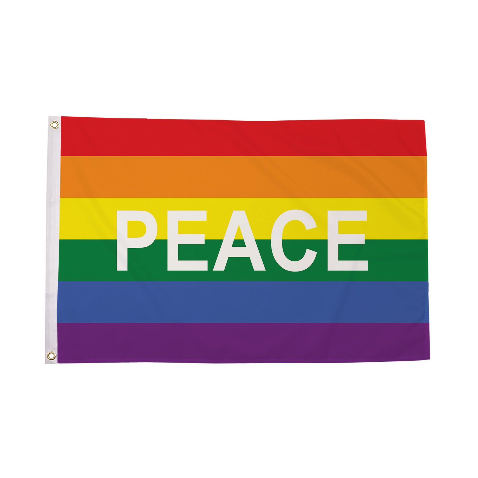 Flagtex Rainbow Peace Pride Flag 5ft x 3ft LGBTQ Rainbow Peace Symbol Flag Pride Stripes Premium Quality Polyester Double Stitched Brass Grommets 150cm x 90cm Indoor Outdoor Banner Display