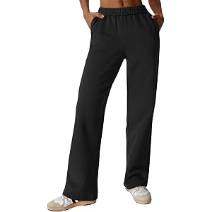 HYYGOCCTV Women High Waist Joggers Sweatpants Loose Straight Leg Solid Color Trendy Wide Leg Pants Workout Bottoms