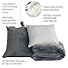 KULULU Travel Blanket and Pillow Set, Soft and Cozy Fleece Poncho with Pocket, Memory Foam Pillow for Extra Comfort, Portable with Luggage Strap, Perfect for Airplane Train Camping Car or Office