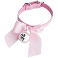Women's Cat Collar Choker Necklace With Bell & Bow - Adjustable Leather Cosplay Kitty Necklace - View #7