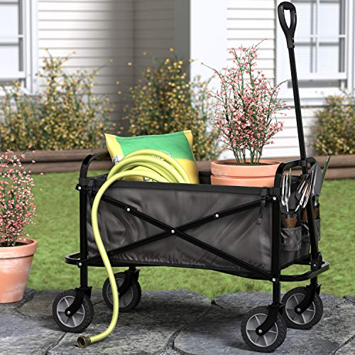 Amazon Basics Collapsible Folding Outdoor Utility Wagon with Cover Bag