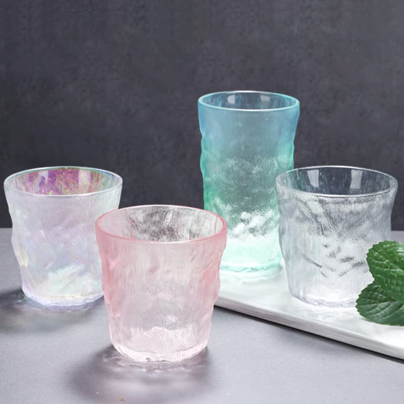 Doudou Decorate Glass Cup,Drinking Glasses Set of 2(10oz Pink),Glacial