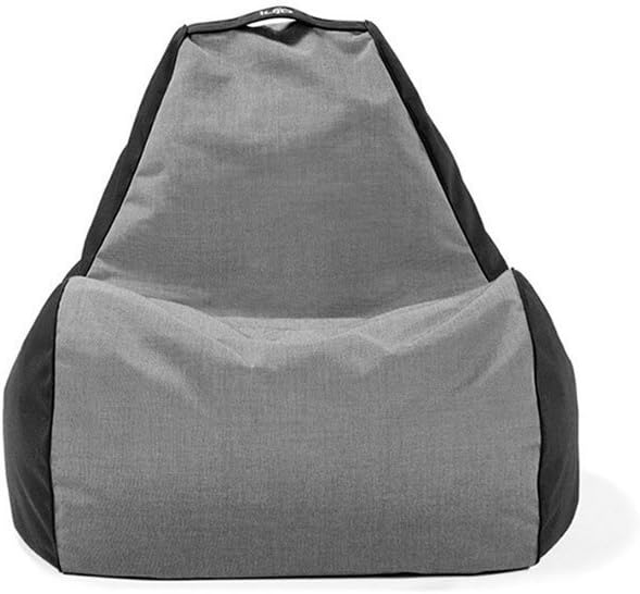 Outdoor Bean Bag Pouf - Tulum Collection (Unfilled, Charcoal Tweed & Black)