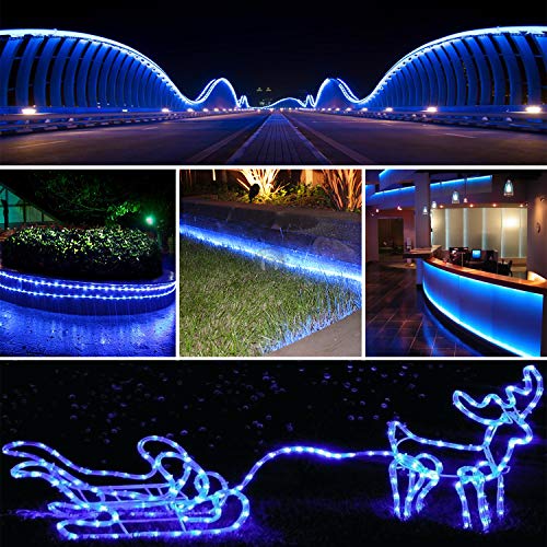 image for SURNIE 26.3ft 288 LEDs Rope String Lights, Blue, 110V, 2 Wire, Waterpr