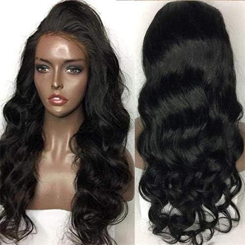 Body Wave Full Lace Wig 150% Density Full Lace Wigs Human Hair For Black Women Brazilian Virgin Full Lace Human Hair wigs Loose Curly Wigs Free Part Natural Black Color 20" Pre Plucked Bleached Knots