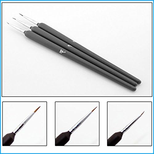 Unpre(TM) 3Pcs/Set Tiny French Acrylic Nail Art Drawing Painting Pen Brush Manicure Tool
