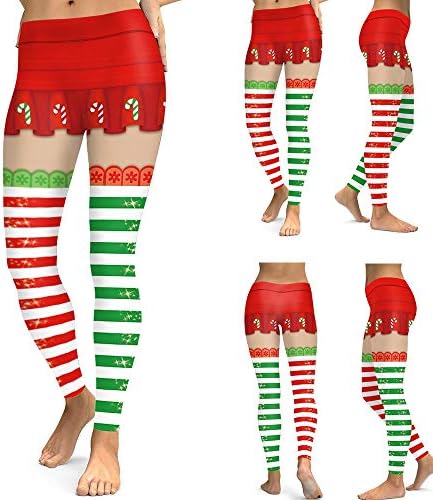 Christmas Party Pants,Gallity Womens Xmas Costume Workout Running Tights Yoga Pants Leggings (XL, Red)