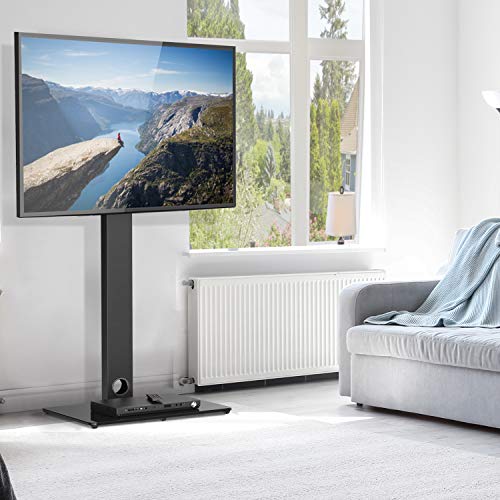 PERLESMITH Universal Floor TV Stand/Base with Swivel Mount for Most 3770 inch LCD LED TVs