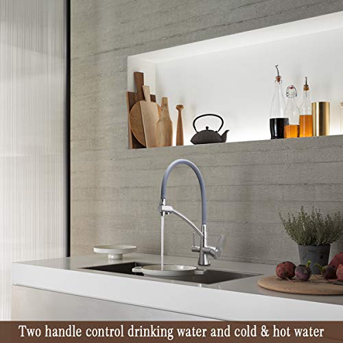 GAPPO Pull Out Kitchen Faucet with Lead Free Drink Water Filter Function Brushed Nickel - Thumbnail 4
