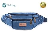 Fanny Pack Rugged Multi-functional with 7 zippered compartments. Tour lumbar pack sports bag waist pack | stylish unisex design.