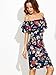 Floerns Women's Floral Ruffle Off Shoulder Party Sexy Bodycon Dress (X-Large, Navy)