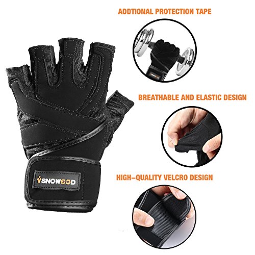 image for isnowood Weight Lifting Gloves - Padded Anti-Slip Silica Gel Grip, Gym