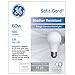 GE Lighting 72549 60-Watt Rough Service Frost A-Line Light Bulb, 2-Pack