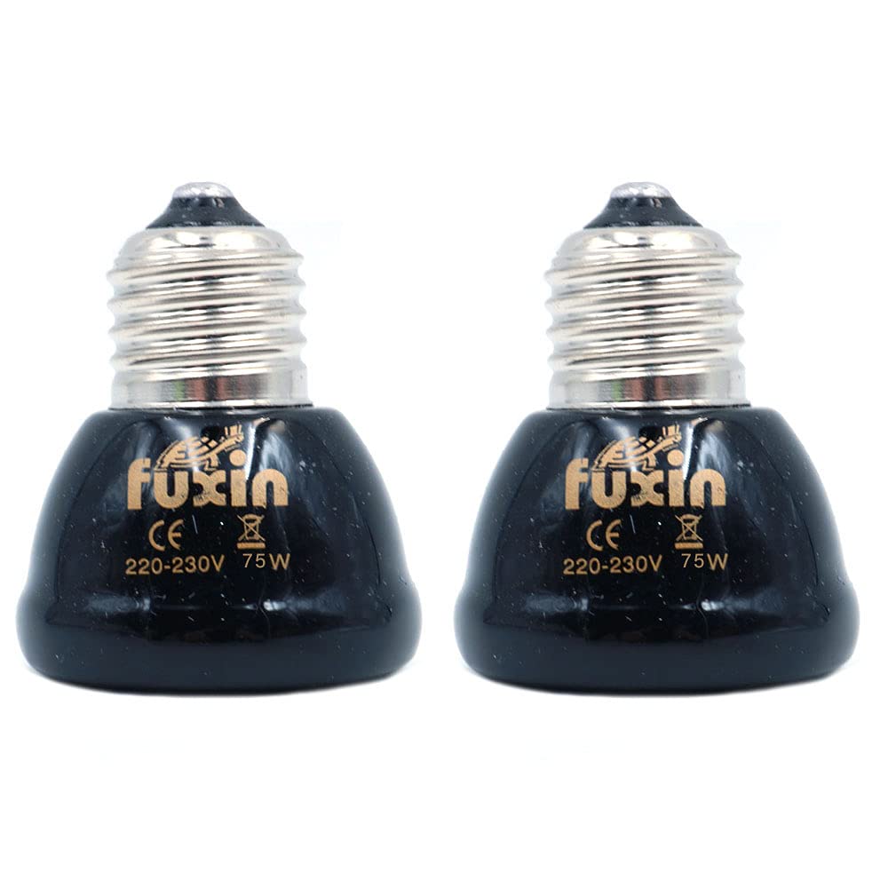 ANCLLO E27 Bulb Far Infrared Ceramic Pet Heating Lamp for Lizard Fruit Spider Reptile Box Warmer Bulbs 75W