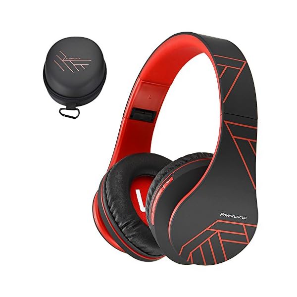 PowerLocus-Bluetooth-Over-Ear-Headphones-Wireless-Stereo-Foldable-Headphones-Wireless-and-Wired-Headsets-with-Built-in-Mic-Micro-SDTF-FM-for-iPhoneSamsungiPadPC-BlackRed PowerLocus Bluetooth Over-Ear Headphones, Wireless Stereo Foldable Headphones Wireless and Wired Headsets with Built-in…