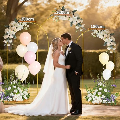 YYUgolo 3 Packs de Pantallas con Estructura de Hierro para Eventos y Fiestas,Estructura Herreria Pack Mamparas,para como Fiesta cumpleaños,Boda,Aniversario,línea Bienvenida bebé（2.2m，2.0m，1.8m）