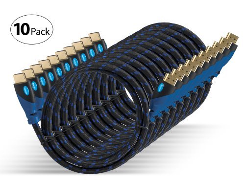 Aurum Ultra Series - High Speed HDMI Cable with Ethernet - 10 Pack (12 FT) - Supports 3D & Audio Return Channel - Full HD [Latest Version] - 12 Feet - 10 Pack